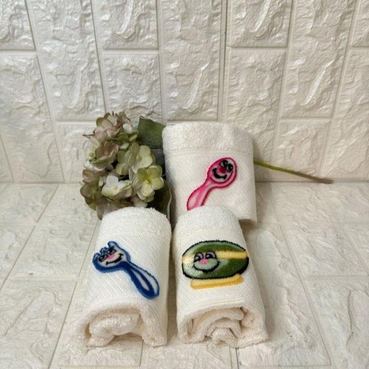 3'lü  Mutfak Havlusu Tafting Nakışlı %100 Pamuk 50x30 Cm