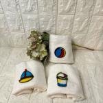 3'lü  Mutfak Havlusu Tafting Nakışlı %100 Pamuk 50x30 Cm