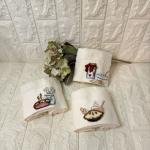 3'lü  Mutfak Havlusu Tafting Nakışlı %100 Pamuk 50x30 Cm