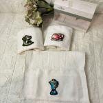 3'lü  Mutfak Havlusu Tafting Nakışlı %100 Pamuk 50x30 Cm