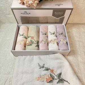 JOVİ-3d Nakışlı Bambu Havlu 6 Ad. (50X90)