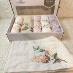 JOVİ-3d Nakışlı Bambu Havlu 6 Ad. (50X90)