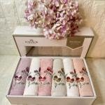 SOLİTA-3d Nakışlı Bambu Havlu 6 Ad. (50X90)