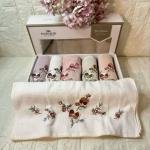 SOLİTA-3d Nakışlı Bambu Havlu 6 Ad. (50X90)