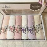 MARGARİTA- 3d Nakışlı Bambu Havlu 6 Ad. (50X90)