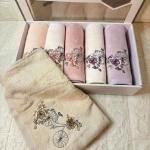 MARGARİTA- 3d Nakışlı Bambu Havlu 6 Ad. (50X90)