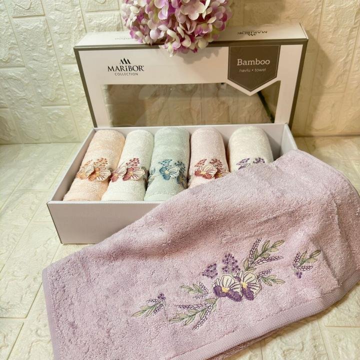 SAFİR- 3d Nakışlı Bambu Havlu 6 Ad. (50X90)