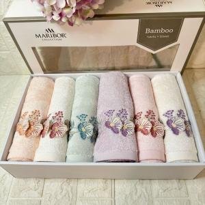 SAFİR- 3d Nakışlı Bambu Havlu 6 Ad. (50X90)