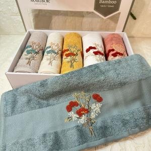 MİHA- 3d Nakışlı Bambu Havlu 6 Ad. (50X90)