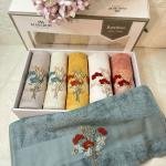 MİHA- 3d Nakışlı Bambu Havlu 6 Ad. (50X90)