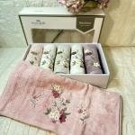 Adela- 3d Nakışlı Bambu Havlu 6 Ad. (50X90)