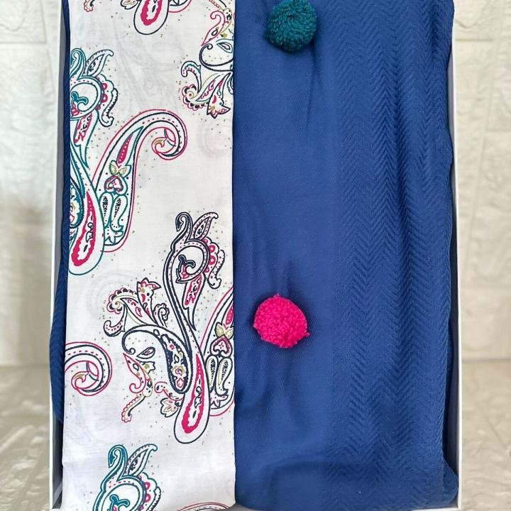 Ponponlu Tek Kişilik Pike Seti - Fancy Lacivert