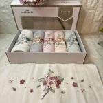 Melinda- 3d Nakışlı Bambu Havlu 6 Ad. (50X90)