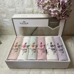 Amber - 3d Nakışlı Bambu Havlu 6 Ad. (50X90)