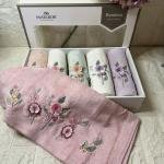 Amber - 3d Nakışlı Bambu Havlu 6 Ad. (50X90)