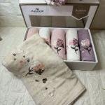 Narissa - 3d Nakışlı Bambu Havlu 6 Ad. (50X90)