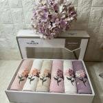 Narissa - 3d Nakışlı Bambu Havlu 6 Ad. (50X90)