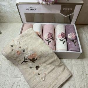 Narissa - 3d Nakışlı Bambu Havlu 6 Ad. (50X90)