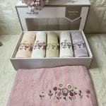 ENZA - 3d Nakışlı Bambu Havlu 6 Ad. (50X90)