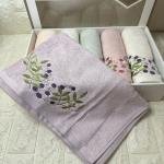 Zeytindalı - 3d Nakışlı Bambu Havlu 6 Ad. (50X90)