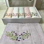 Zeytindalı - 3d Nakışlı Bambu Havlu 6 Ad. (50X90)