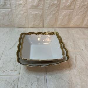 2'li Sunum Kahvaltı Tabağı Porselen (17-14 CM)