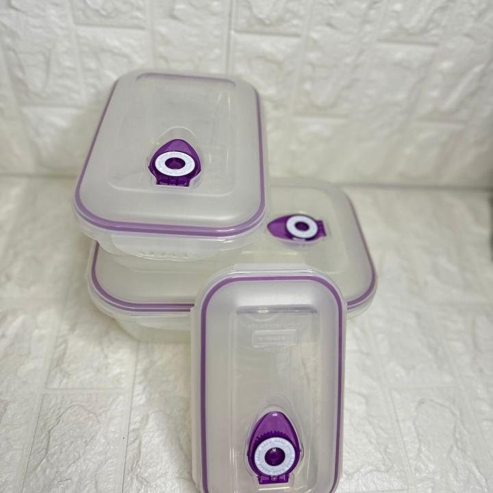 3 Lü Set Vakumlu Saklama Kabı ( 2.6 Litre + 1.3 Litre + 0.50 Litre )