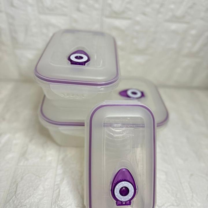 3 Lü Set Vakumlu Saklama Kabı ( 2.6 Litre + 1.3 Litre + 0.50 Litre )