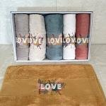 Love - 3d Nakışlı Bambu Havlu 6 Ad. (50X90)