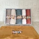 Love - 3d Nakışlı Bambu Havlu 6 Ad. (50X90)