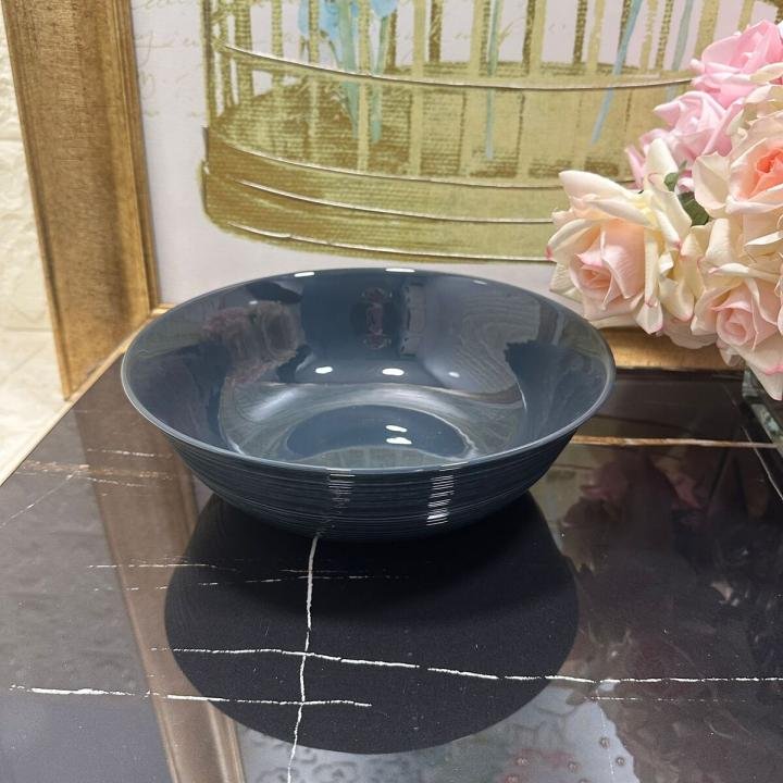 2 Adet Büyük Boy 26 Cm Mutfak Kase Salata Kasesi GRİ Yükseklik: 9 Cm