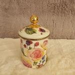 MİSS BETY - DUFY ROSE DELUXE 12 CM KAVANOZ - GÜL DESENLİ LÜX PORSELEN KAPAKLI KAVANOZ