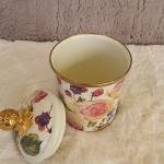 MİSS BETY - DUFY ROSE DELUXE 12 CM KAVANOZ - GÜL DESENLİ LÜX PORSELEN KAPAKLI KAVANOZ