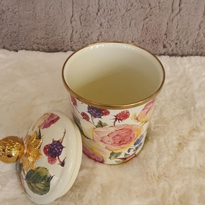 MİSS BETY - DUFY ROSE DELUXE 12 CM KAVANOZ - GÜL DESENLİ LÜX PORSELEN KAPAKLI KAVANOZ