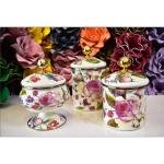 MİSS BETY - DUFY ROSE DELUXE 12 CM KAVANOZ - GÜL DESENLİ LÜX PORSELEN KAPAKLI KAVANOZ