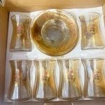 Çay Takımı Gül Desenli Amber 12 Parça Golden Flowers 6 Kişilik