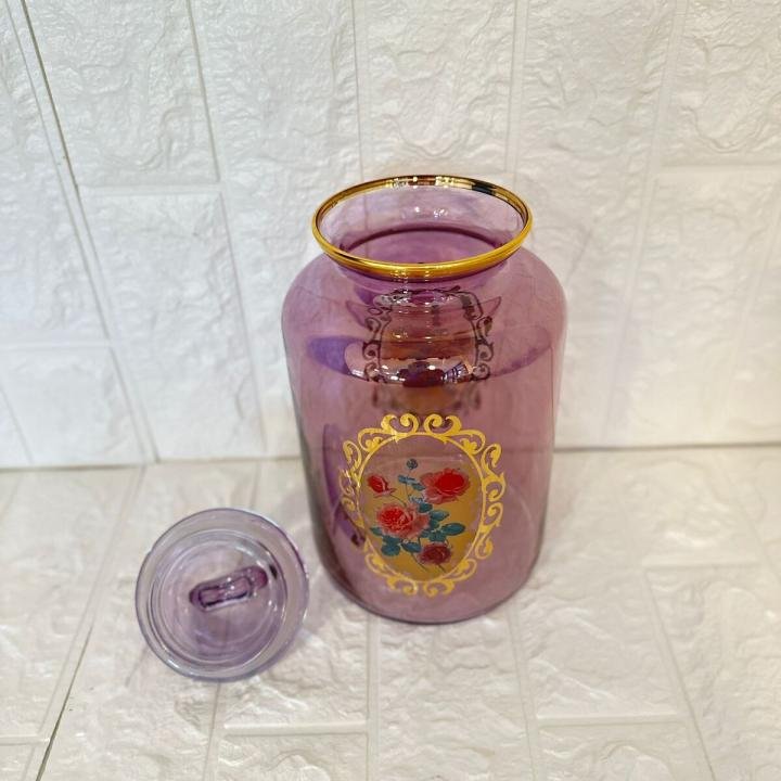 Kavanoz Gül Desenli 2640 cc Golden Flowers