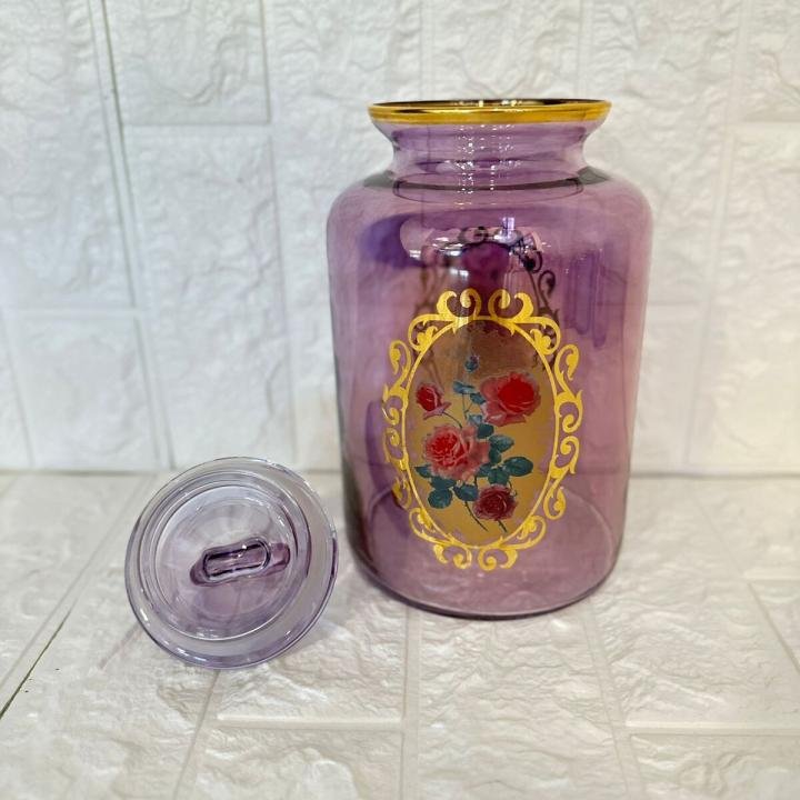 Kavanoz Gül Desenli 2640 cc Golden Flowers