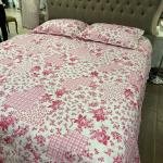 Çift Kişilik Empirme Pano Yatak Örtüsü Pudra 3Parça Double-Tr