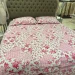 Çift Kişilik Empirme Pano Yatak Örtüsü Pudra 3Parça Double-Tr