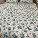 Çift Kişilik Empirme Pano Yatak Örtüsü Pudra 3Parça