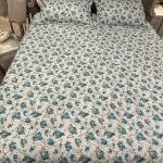 Çift Kişilik Empirme Pano Yatak Örtüsü Pudra 3Parça