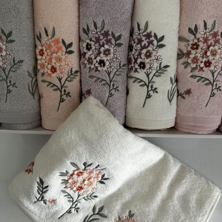 Lillis 6'lı Havlu Seti Bambu 3d Nakışlı 50x90