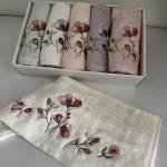 Idil 6'lı Havlu Seti Bambu Nakışlı 50x90