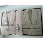 %100 Pamuklu Aile Seti Bornoz Takımı