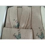 %100 Pamuklu Aile Seti Bornoz Takımı