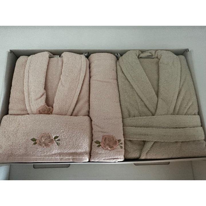 %100 Pamuklu Aile Seti Bornoz Takımı