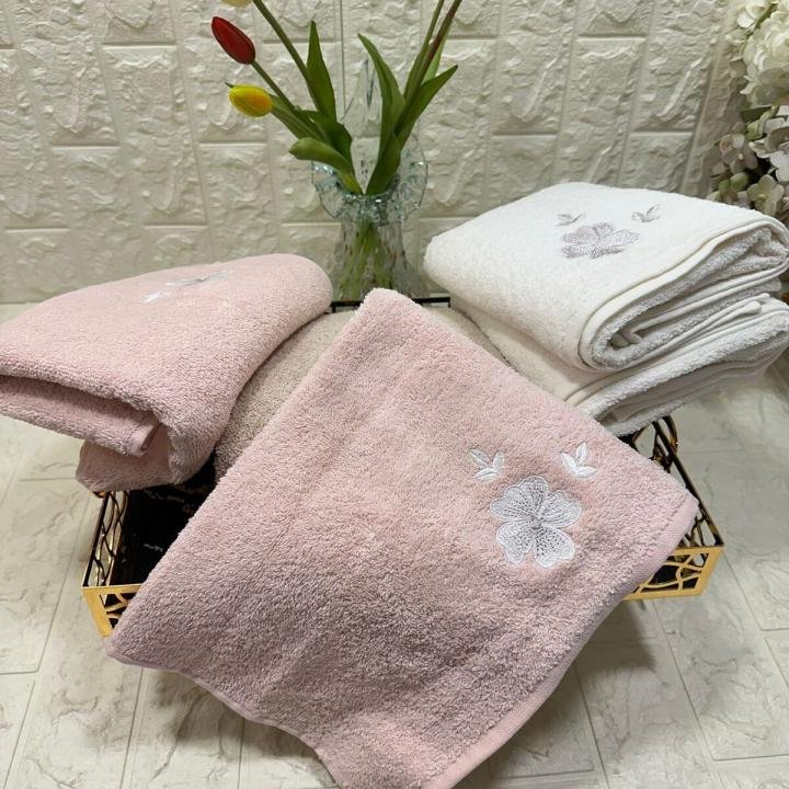 6’lı Havlu Nakışlı 50 X 90 % 100 Pamuk