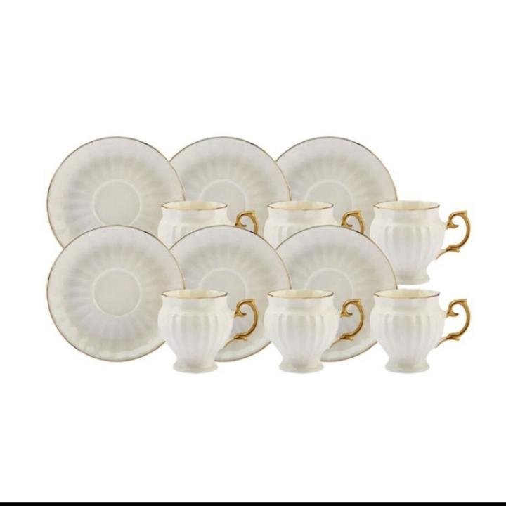 Kahve Fincan Takımı 6’lı Altın Dekorlu