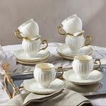 Kahve Fincan Takımı 6’lı Altın Dekorlu